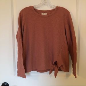 Women’s Madewell Size Large Top. Coral color. Side tie at the bottom.